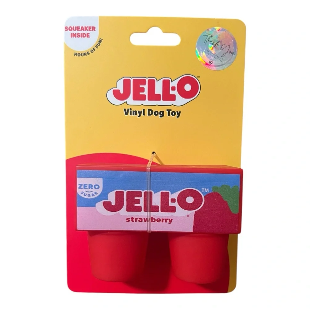 Jell-o Vinyl Dog Toy with Squeaker Inside